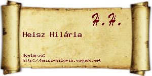 Heisz Hilária névjegykártya